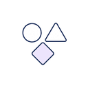 Circle, triangle and rotated square